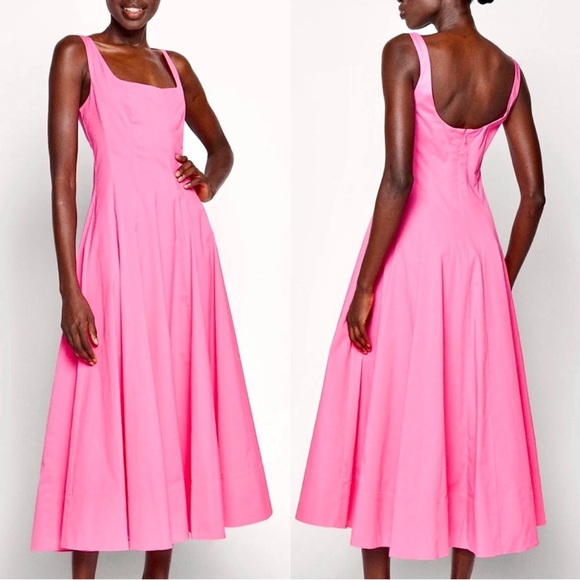 Staud Wells Midi Dress Plumeria Size 16 - Picture 5 of 16